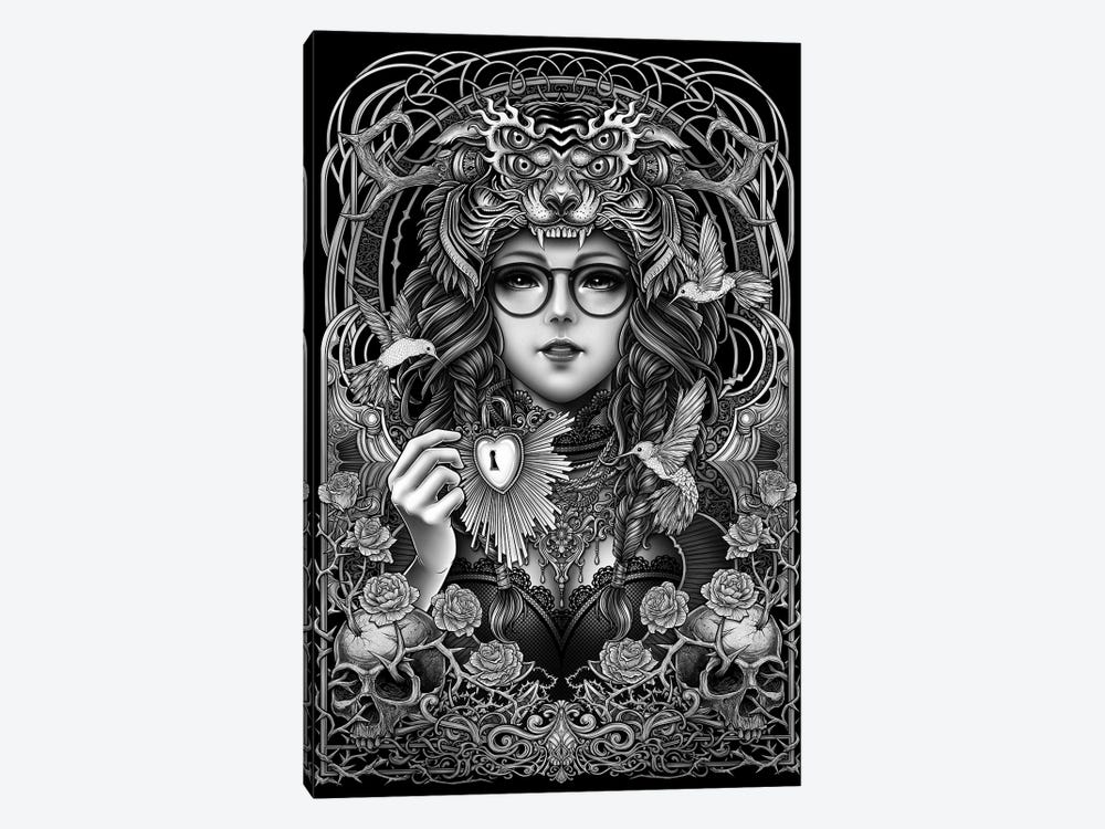 Goth Girl And Occult Key by Winya Sangsorn 1-piece Canvas Art