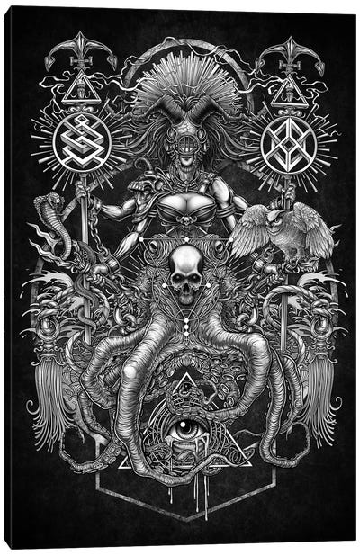 God Of Sacred Octopus Canvas Art Print - Winya Sangsorn