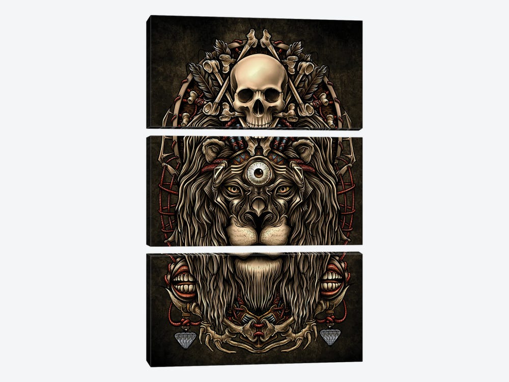 The Lion King by Winya Sangsorn 3-piece Canvas Print