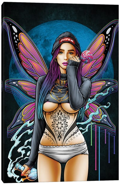 Alternative Super Girl Canvas Art Print - Winya Sangsorn