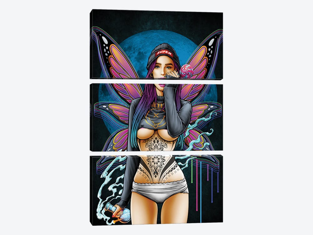 Alternative Super Girl by Winya Sangsorn 3-piece Canvas Print