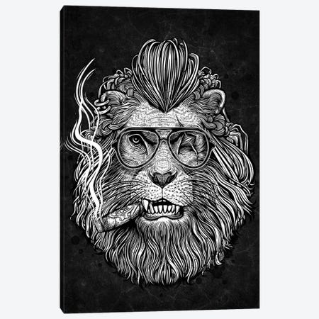 Smoking Cigar Lion Canvas Print #WYS11} by Winya Sangsorn Canvas Wall Art