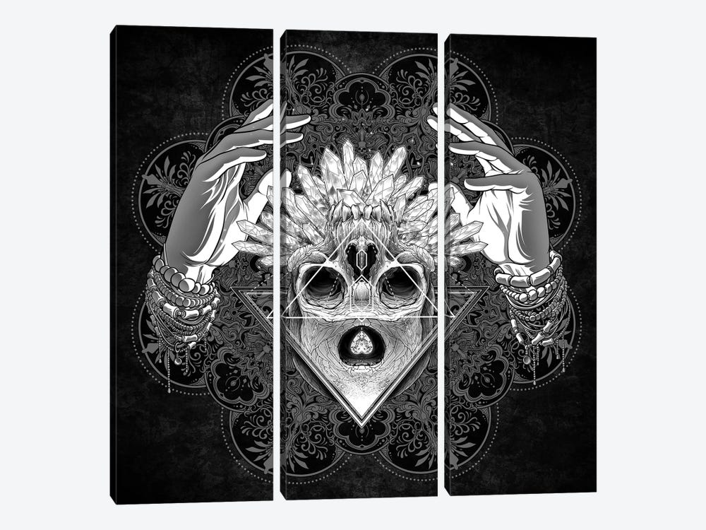 Skull Witch Crystal II by Winya Sangsorn 3-piece Canvas Wall Art