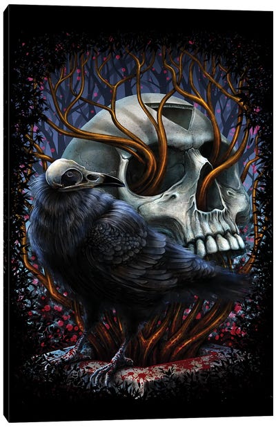Graveyard Canvas Art Print - Skull Art