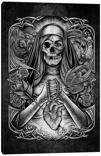 Devil Nun Canvas Art Print - Skeleton Art