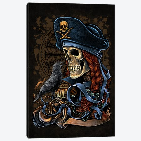 Dead Pirate And The Crow Canvas Print #WYS13} by Winya Sangsorn Canvas Art