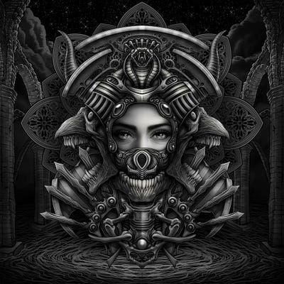 Magic Occult Warrior by Winya Sangsorn multi panel art