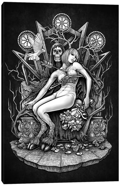 Love Until The Day I Die Canvas Art Print - Grim Reaper Art