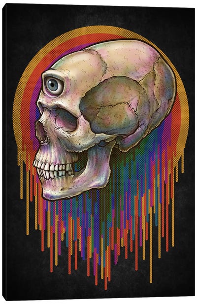 3-Eyed Skull Canvas Art Print - Psychedelic & Trippy Art