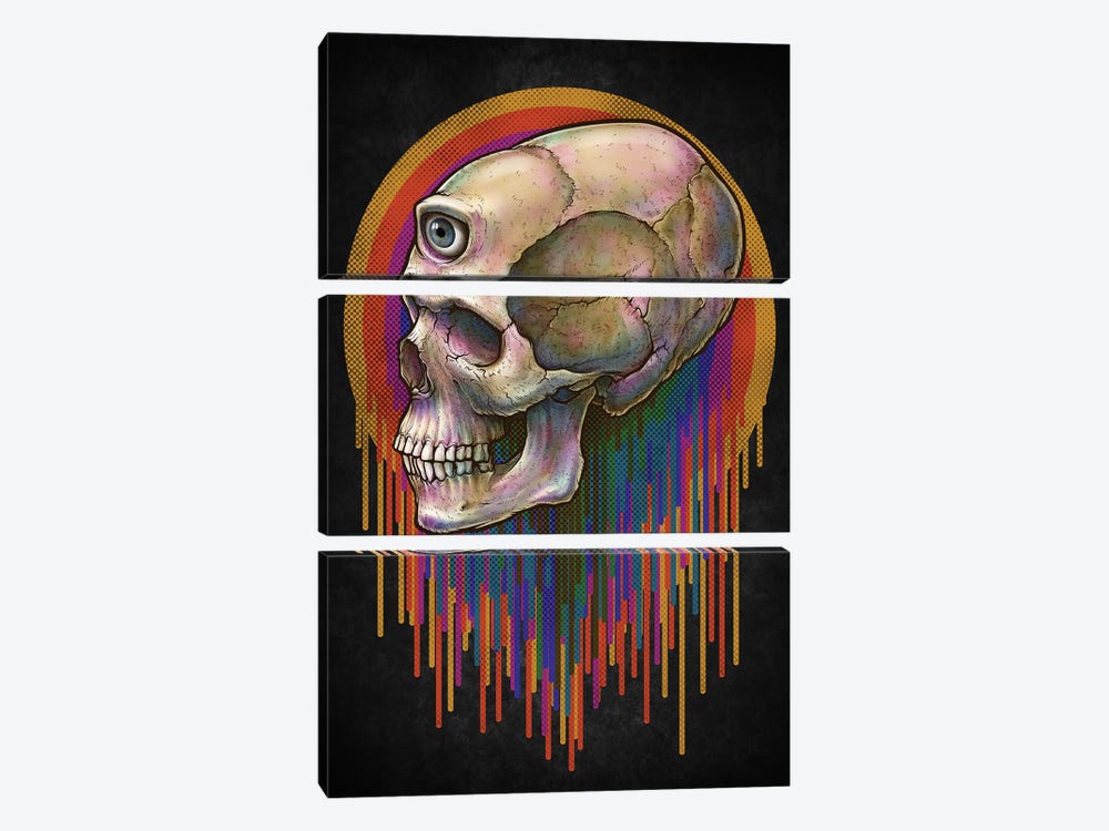 3-Eyed Skull by Winya Sangsorn 3-piece Canvas Wall Art