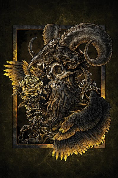 Skeletons: Memento Mori Skull Darkness Viking King by Winya Sangsorn