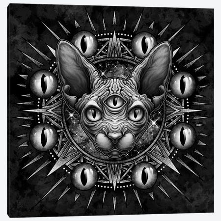 Three Eyed Sphynx Cat Canvas Print #WYS177} by Winya Sangsorn Art Print