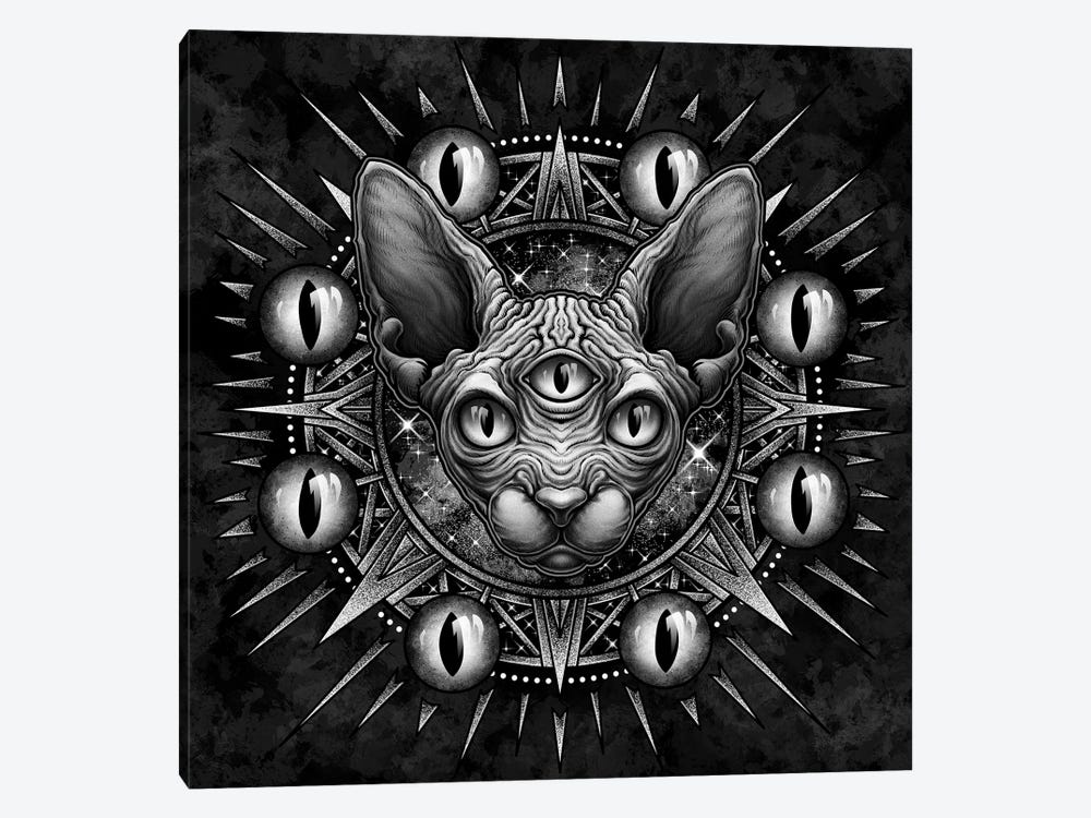 Three Eyed Sphynx Cat by Winya Sangsorn 1-piece Art Print