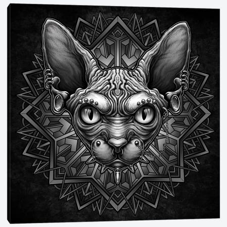 Punk Cat Canvas Print #WYS178} by Winya Sangsorn Canvas Art