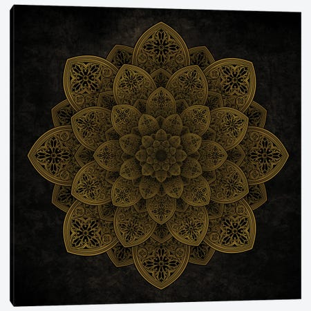 Gothic Flowers Mandala Canvas Print #WYS183} by Winya Sangsorn Canvas Art Print