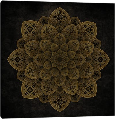Gothic Flowers Mandala Canvas Art Print - Goth Art