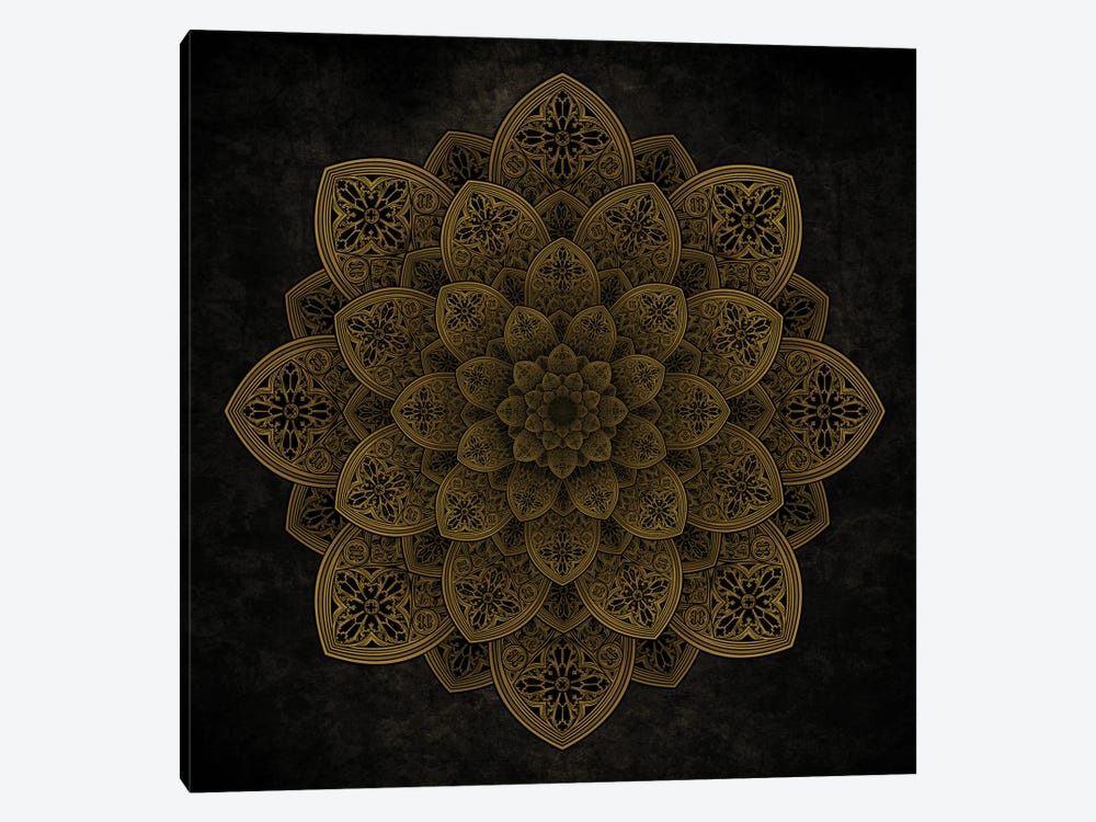 Gothic Flowers Mandala by Winya Sangsorn 1-piece Canvas Art