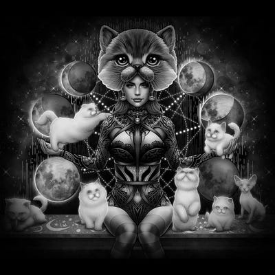 Kittens Universe by Winya Sangsorn canvas print
