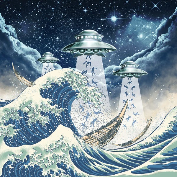 UFOs: The Great Wave And Ufo by Winya Sangsorn
