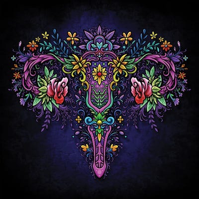 Floral Uterus by Winya Sangsorn multi panel art