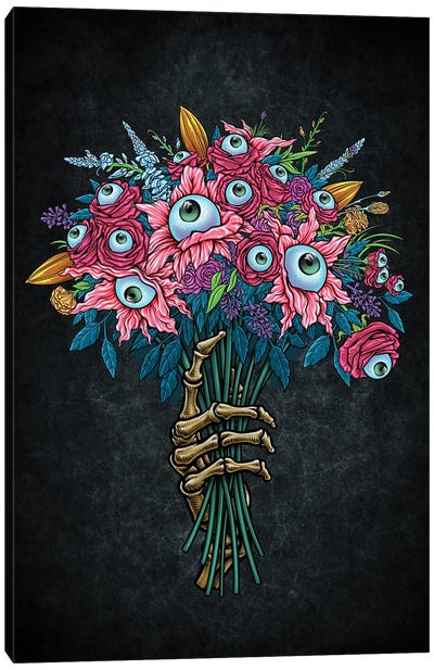 Spooky Eyeball Monster Bouquet Canvas Art Print - Winya Sangsorn