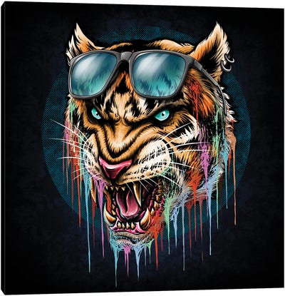 Roaring Angry Tiger Canvas Art Print - Winya Sangsorn