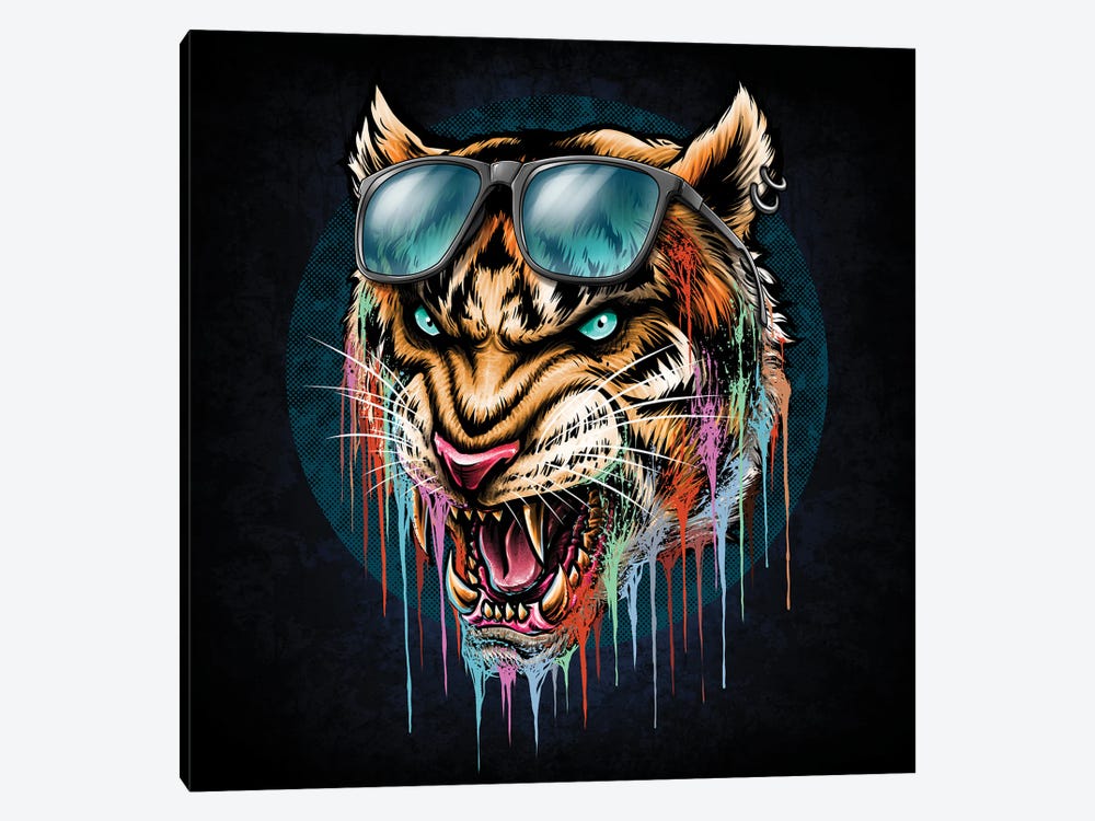 Roaring Angry Tiger by Winya Sangsorn 1-piece Canvas Print