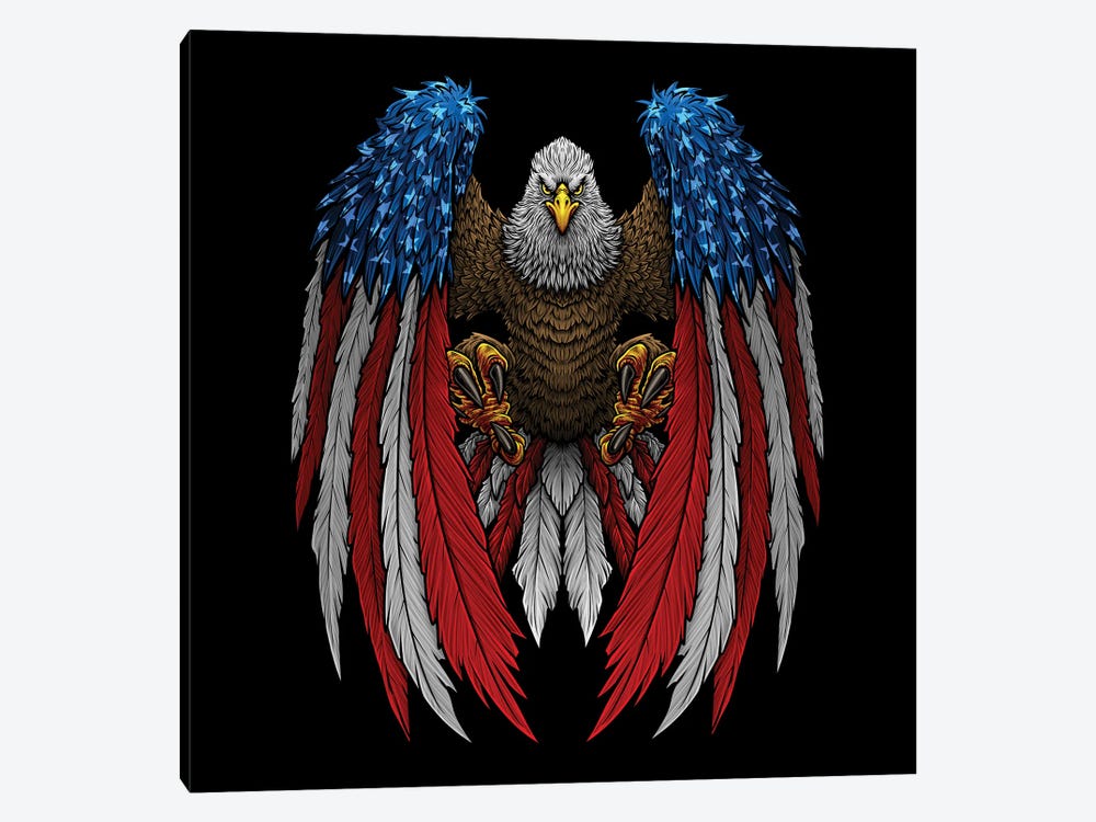 American Patriotic Bald Eagle by Winya Sangsorn 1-piece Canvas Art