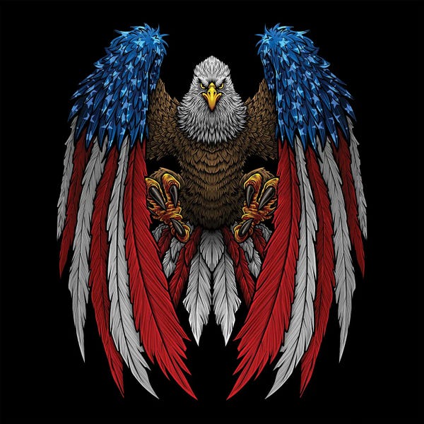 American Flags: American Patriotic Bald Eagle by Winya Sangsorn