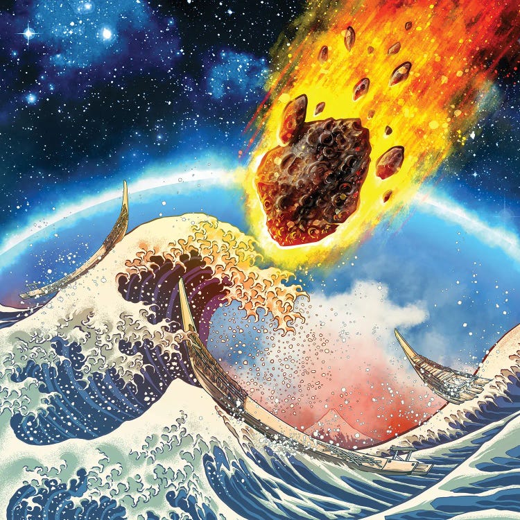 Doomsday And Great Wave by Winya Sangsorn wall art