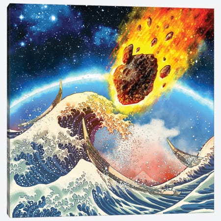 Doomsday And Great Wave Canvas Print #WYS257} by Winya Sangsorn Canvas Art