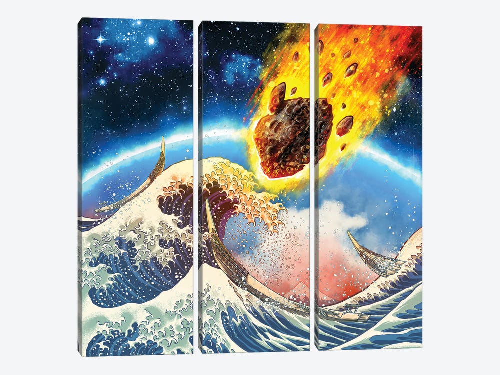 Doomsday And Great Wave by Winya Sangsorn 3-piece Art Print