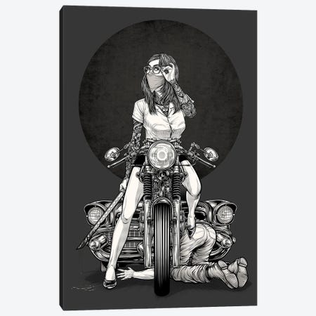 Girl And Motorcycle Canvas Print #WYS25} by Winya Sangsorn Canvas Art