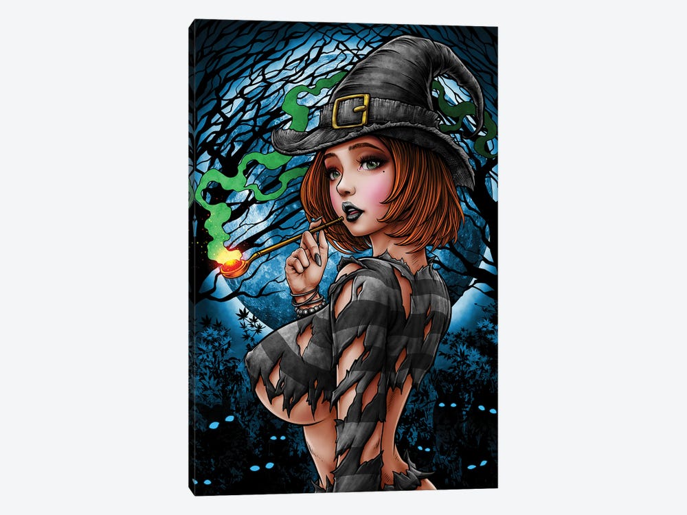 Halloween Witch Anime by Winya Sangsorn 1-piece Canvas Art Print