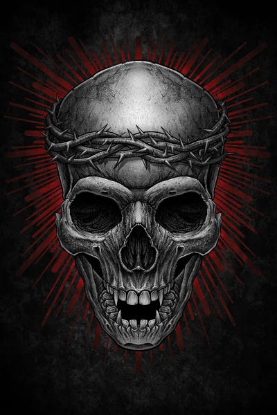 Large Art for Bedroom - Canvas Prints: Skull by Winya Sangsorn