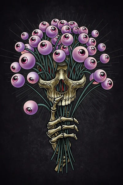Eyeball Bouquet Scary And Skull by Winya Sangsorn multi panel art