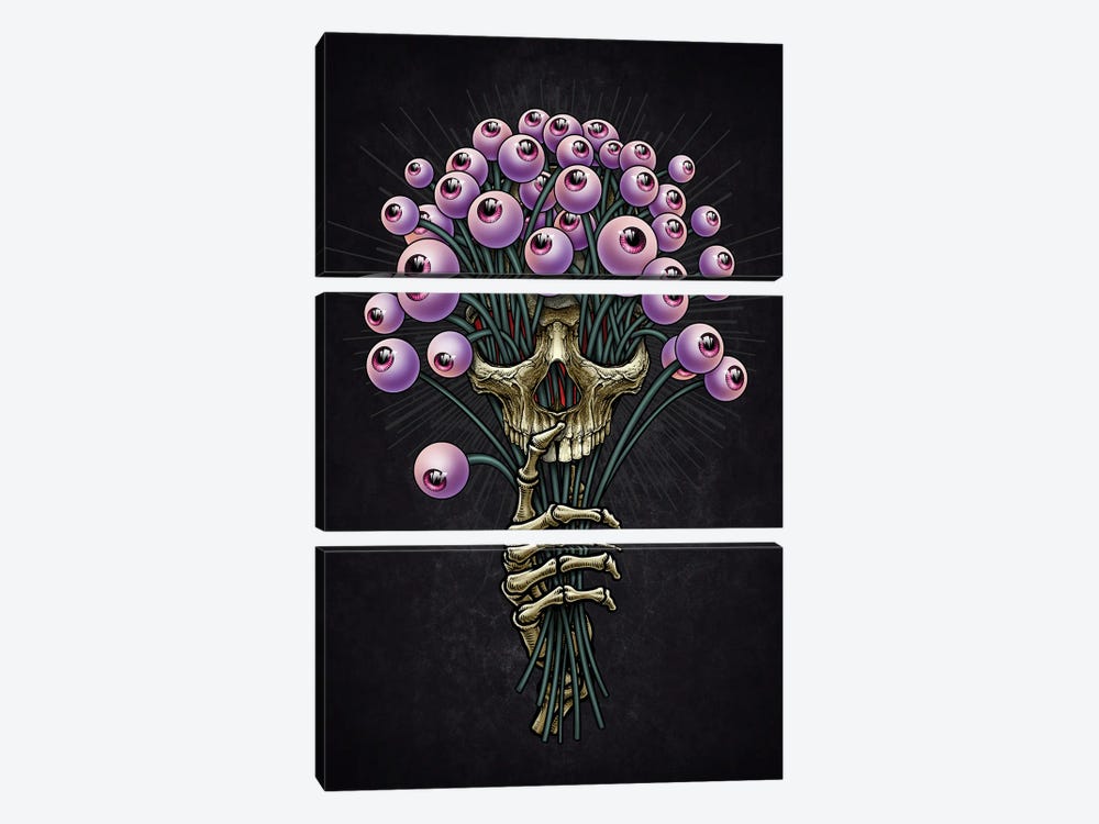 Eyeball Bouquet Scary And Skull by Winya Sangsorn 3-piece Canvas Print