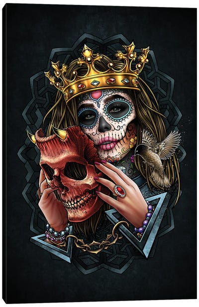 Beauty And The Demon Mask II Canvas Art Print - Kings & Queens