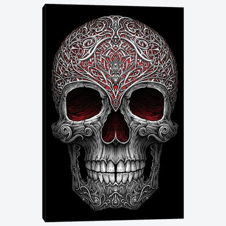 The Enigmatic Carved Skull Canvas Print #WYS292} by Winya Sangsorn Canvas Print