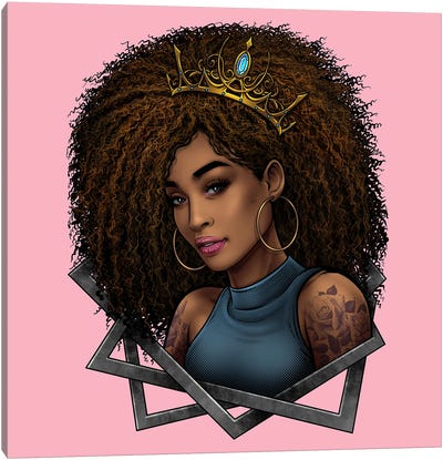Afro Hair Queen Canvas Art Print - Winya Sangsorn
