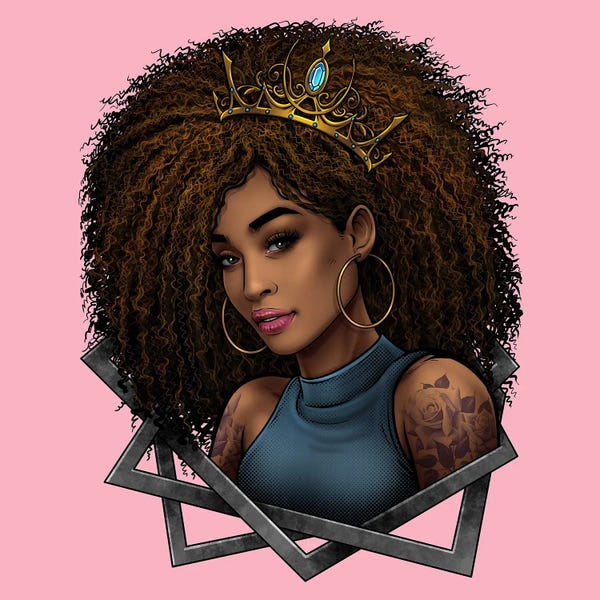 Fine Art Print: Afro Hair Queen by Winya Sangsorn
