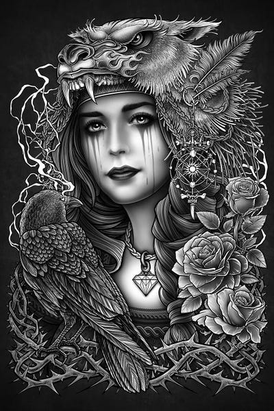 Indigenous & Native American Culture: Female Native American Tiger Headdress by Winya Sangsorn