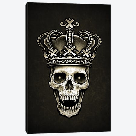 Skull King With Crown Canvas Print #WYS32} by Winya Sangsorn Canvas Artwork