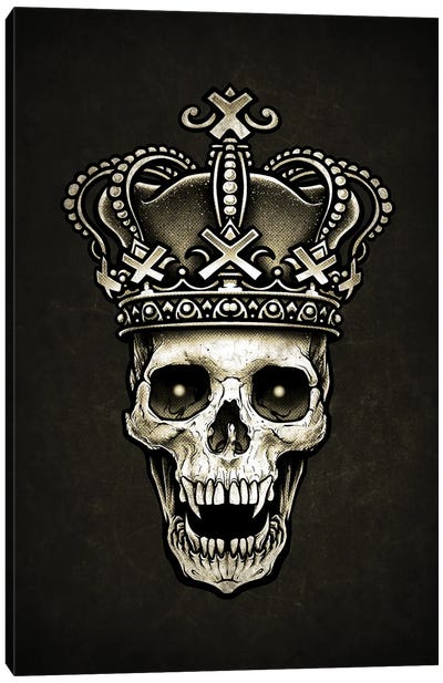 Skull King With Crown Canvas Art Print - Kings & Queens
