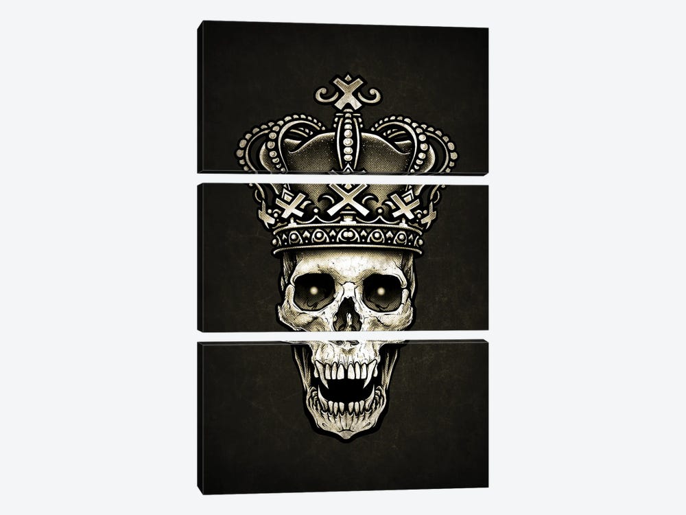 Skull King With Crown by Winya Sangsorn 3-piece Art Print