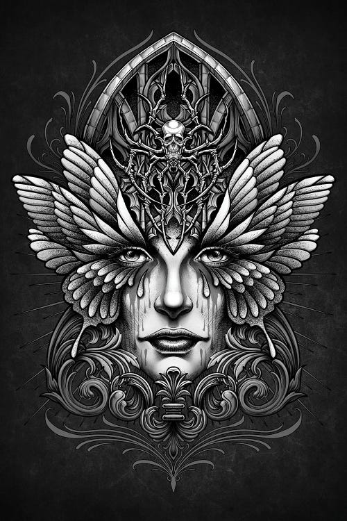 Neo-Traditional Butterfly Woman With A Gothic Edge
