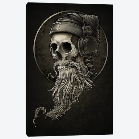 Skull Breard Headphone Canvas Print #WYS34} by Winya Sangsorn Art Print