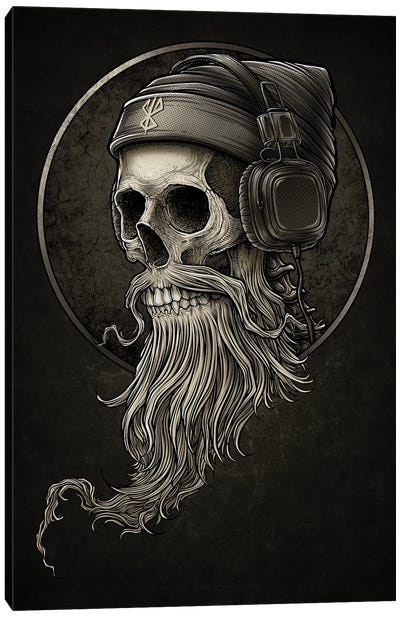 Skull Breard Headphone Canvas Art Print - Skull Art