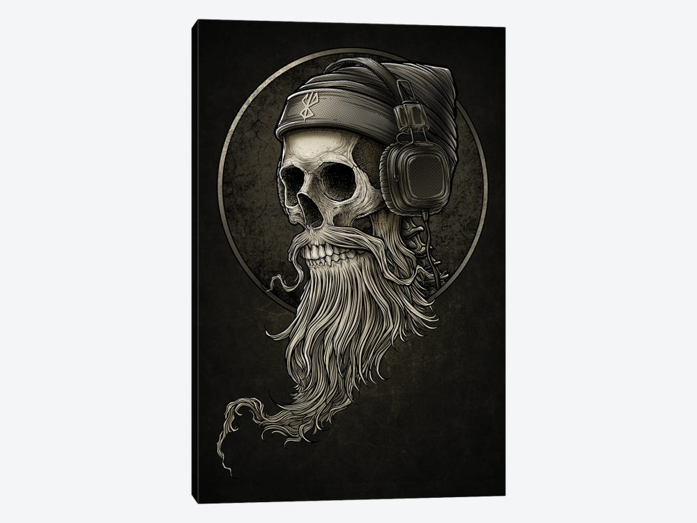 Skull Breard Headphone by Winya Sangsorn 1-piece Canvas Print