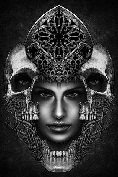 Skull Mask by Winya Sangsorn multi panel art